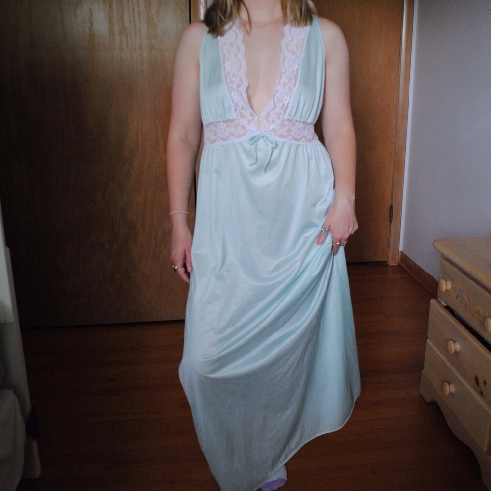 Beautiful teal slip dress!